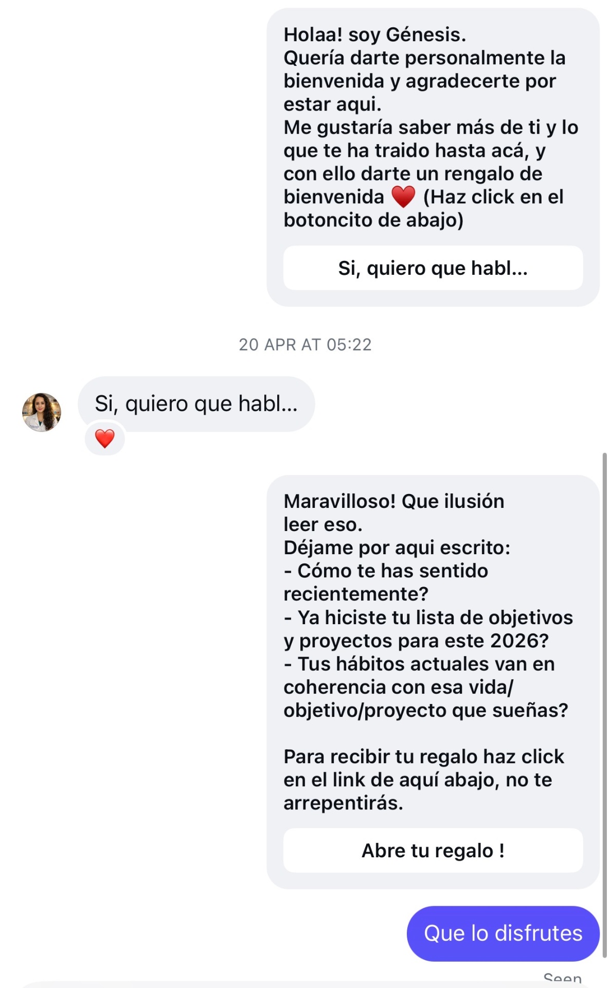 Automatización de DM de bienvenida a nuevos seguidores con regalo personalizado